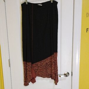 Napa Valley Elegant Black and Brown Maxi Skirt Size 1X